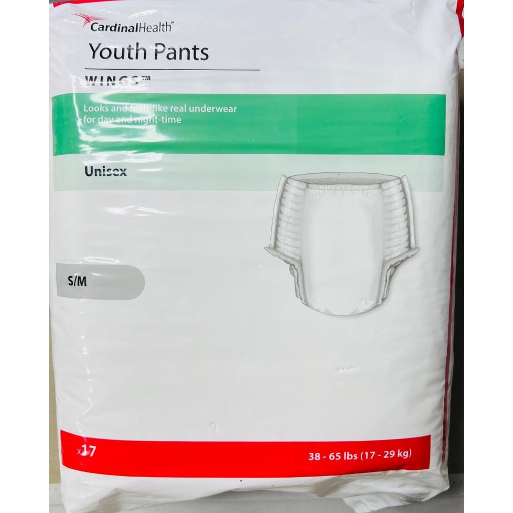 Cardinal Health Youth Pants S/M 38-65 Lbs Unisex 17-Pack Disposable